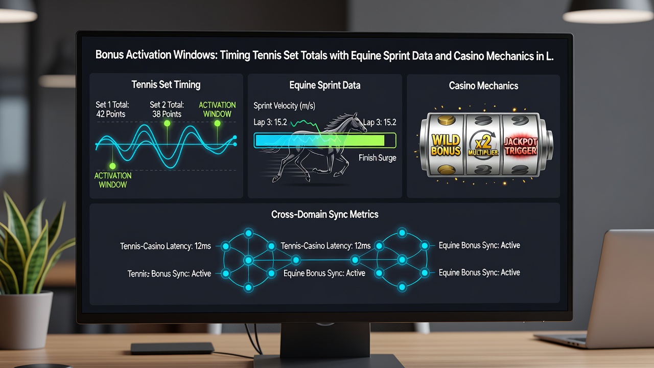 Darstellung der Synchronisation von Casino-Spins mit Tennis- und Pferderenn-Daten in mobilen Live-Sessions