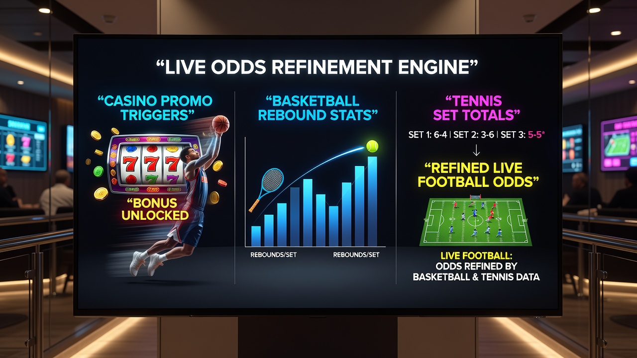 Mobile App-Ansicht mit integrierten Statistiken aus Basketball, Tennis und Pferderennen sowie angepassten Fußballquoten