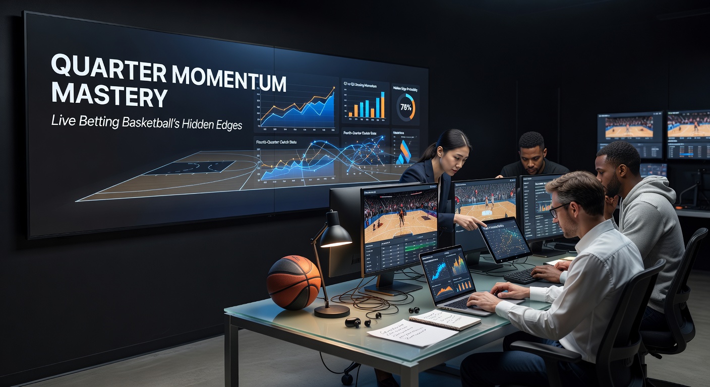 Grafik mit Momentum-Kurven aus einem NBA-Spiel, die Quarter-Wechsel hervorhebt